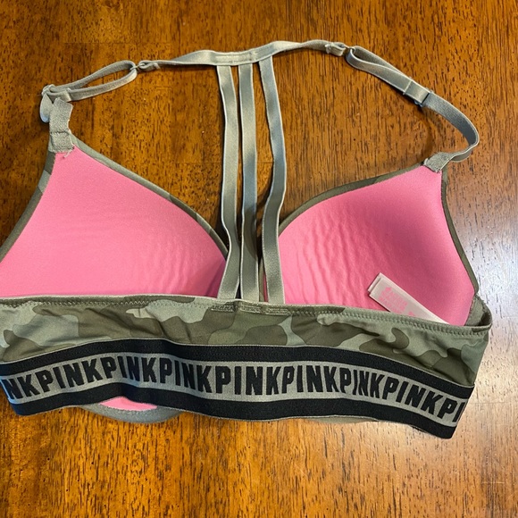 Camo bra by Pink by VS, front clasp. 34C underwire. Wear every push-up - Picture 3 of 13